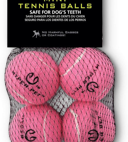 MINI Tennis Balls for Dogs (Pet Safe Dog Ball Dog Tennis Balls for Exercise & Training) Dog Ball Interactive Dog Toys Work with  K9 Kannon MINI Dog Ball Launcher - 4 Pack MINI Pink