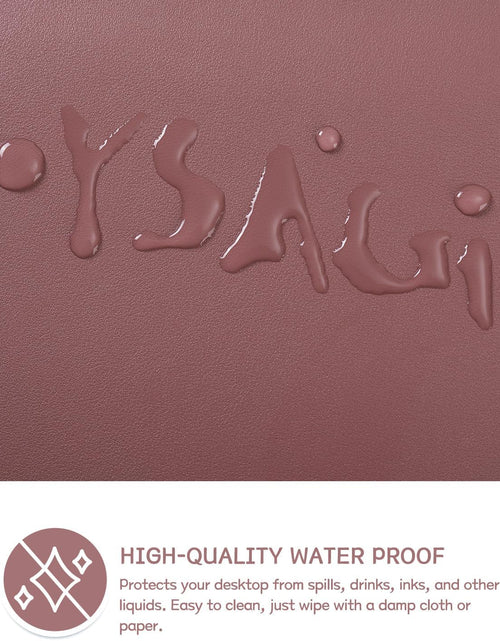 Load image into Gallery viewer, Non-Slip Leather Desk Pad L Size, Waterproof Laptop Computer Desk Keyboard Mat, Table Protector Blotter Mat, Large Mouse Pad for Office/Work/Home/Decor(Dark Pink, 35.4" X 17")
