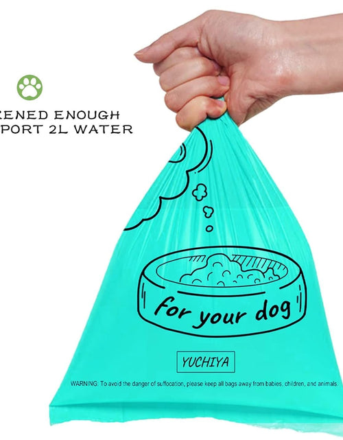Load image into Gallery viewer, Dog Poop Pickup Bags Holder Dispenser with Standard-Sized Leak-Proof Scented Doggy Waste Bags and Carabiner with Safety Lock plus Hook and Loop Fastener Never Loose on Leash Lead Again (Blue, 1 Holder 195 Bags) …
