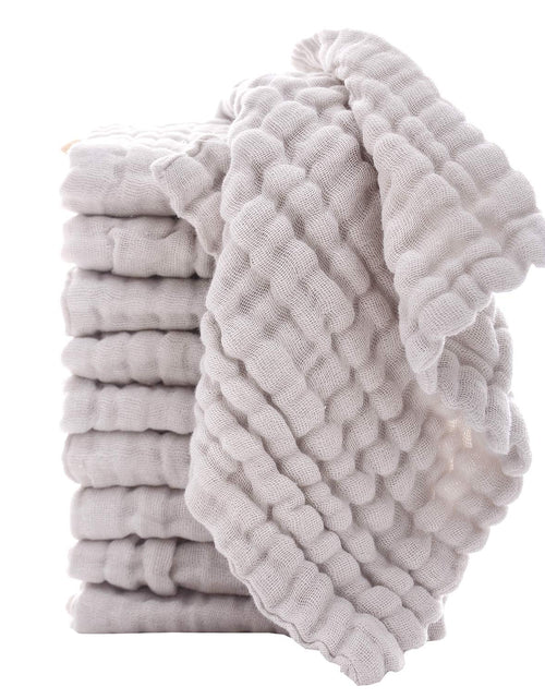 Load image into Gallery viewer, Baby Washcloths - Natural Cotton Baby Wipes - Soft Newborn Face Towel for Sensitive Skin - 10 Pack, 12X12 Inches
