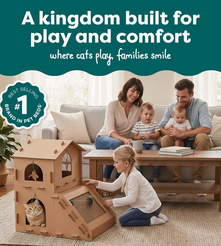 Cat Scratchers with Catnip - Tiger Tough Multi-Level Cat House Scratcher Playgrounds, Classic Reversible Scratching Board, Interactive Busy Box Toy Scratcher, and More