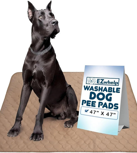 Washable Pee Pads for Dogs - Waterproof Training Pads for Dogs, Reusable & Sanitary, Rounded Corners, Laminated, Lightweight, Durable, Pet Essentials for Training and Whelping, 47" X 47"