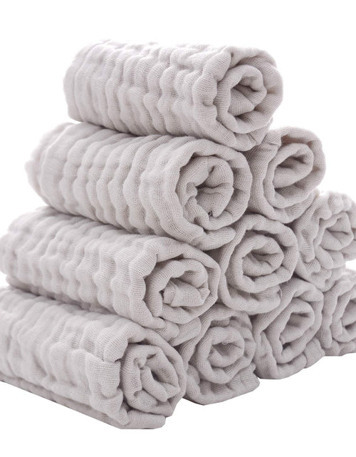 Load image into Gallery viewer, Baby Washcloths - Natural Cotton Baby Wipes - Soft Newborn Face Towel for Sensitive Skin - 10 Pack, 12X12 Inches
